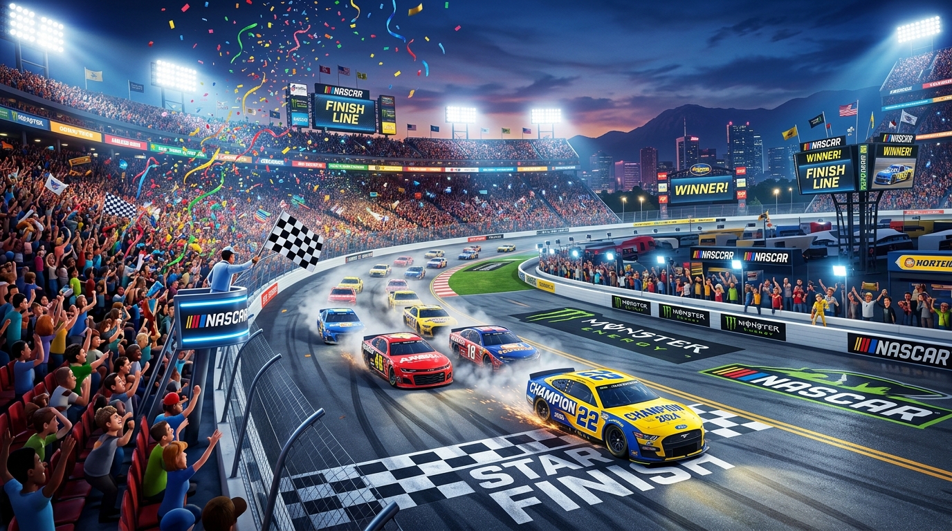 Pista Piston Cup con luces y gradas